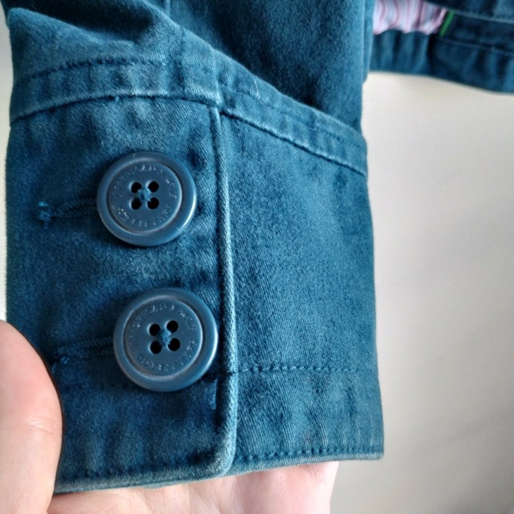 American Eagle Women's Double Breasted Blazer Jacket Blue Chunky Buttons Medium - Picture 6 of 8